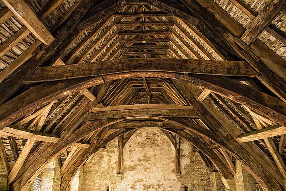 The Great Hall Roof Timbers, Stokesay Castle, April 2017