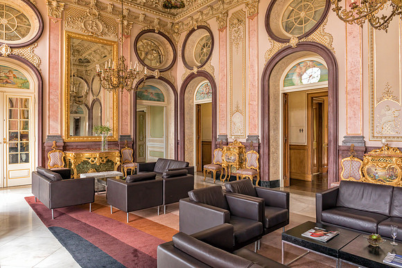 Interior of Estoi Palace, Algarve, Portugal, May 2018
