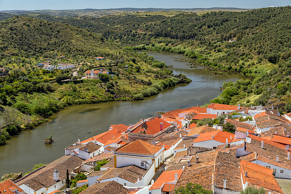The Guadiana River at Mertola, Alentejo Region, Portugal, May 2018