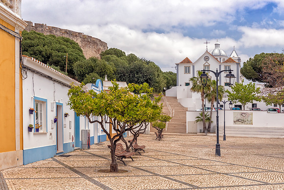 The Town Square and Church of Our Lady of the Martyrs, Castro Marim, Portugal, May 2018
