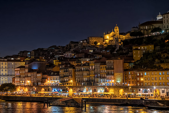 Ribeira at dusk , Porto, Portugal, September 2018